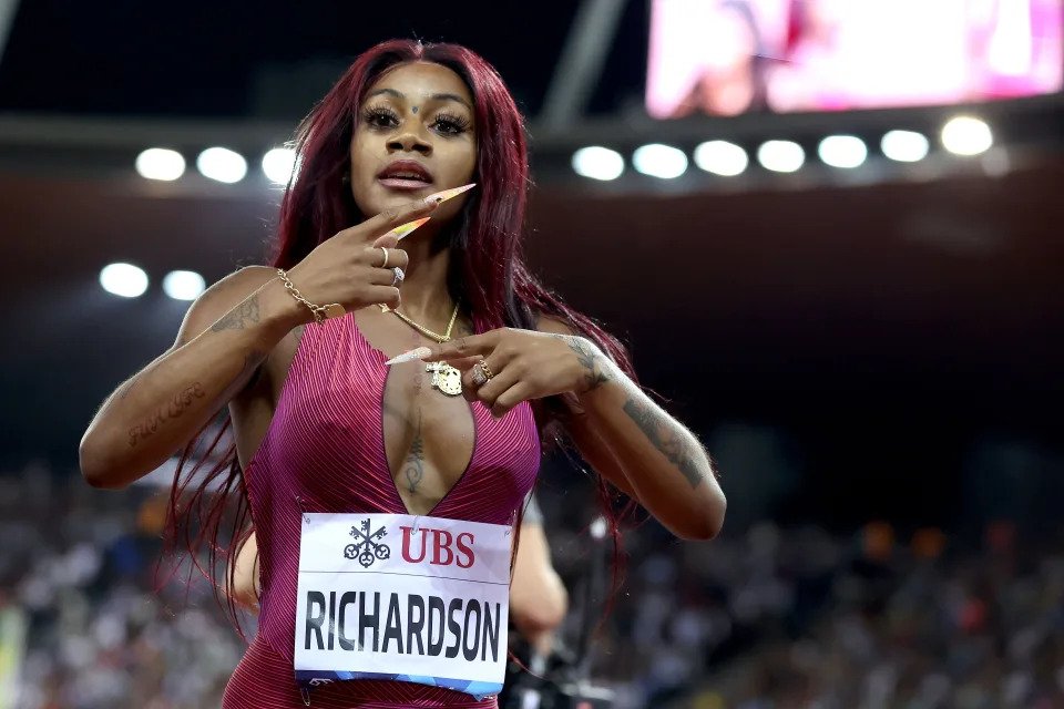 American track and field star Sha&#39;Carri Richardson is now considering pursuing legal action against American Airlines. (Photo by Alexander Hassenstein/Getty Images)