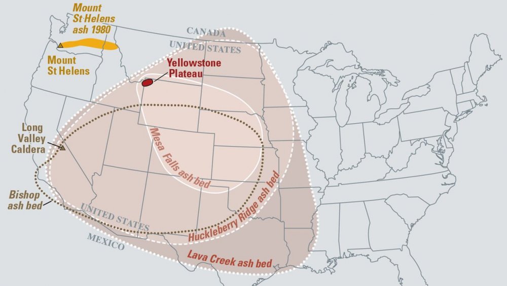 Ash beds of major volcanic eruptions in North America - Big Think