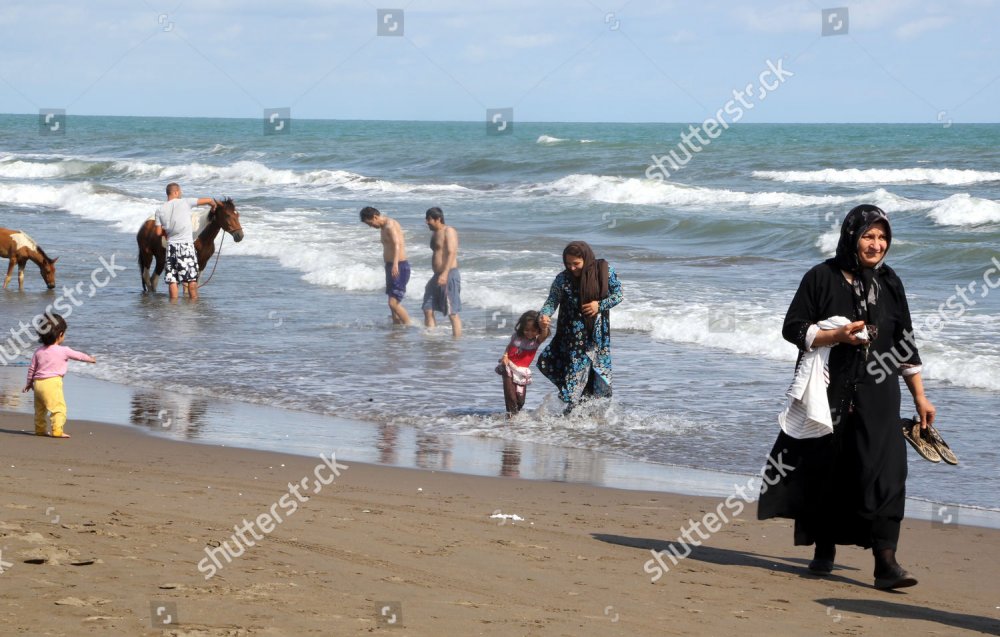 Iranian People on Beach City Anzali Caspian Editorial Stock Photo - Stock  Image | Shutterstock