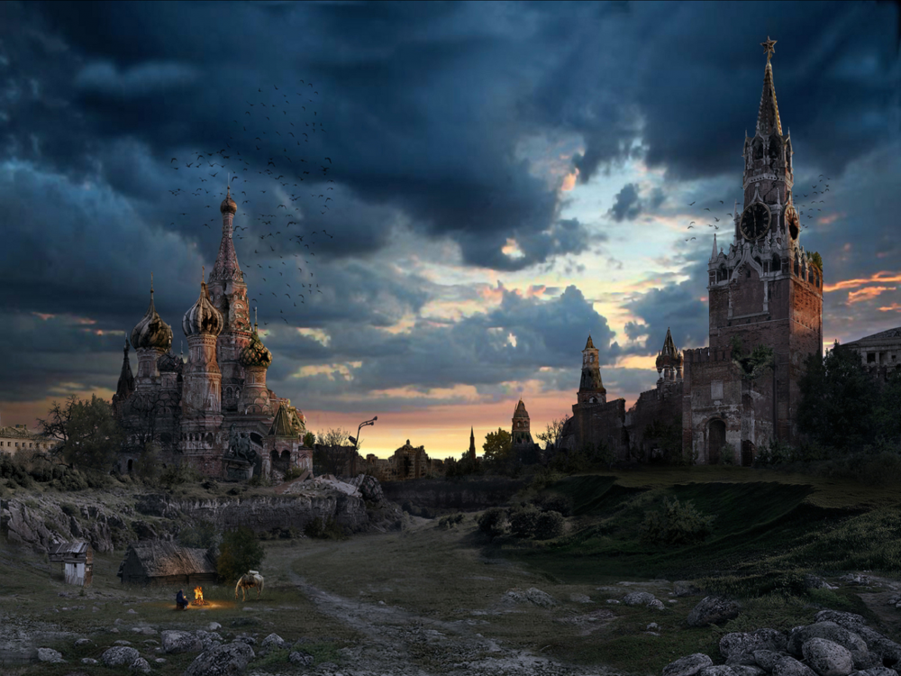 Sci Fi Post Apocalyptic Church Building Moscow Russia Wallpaper ...