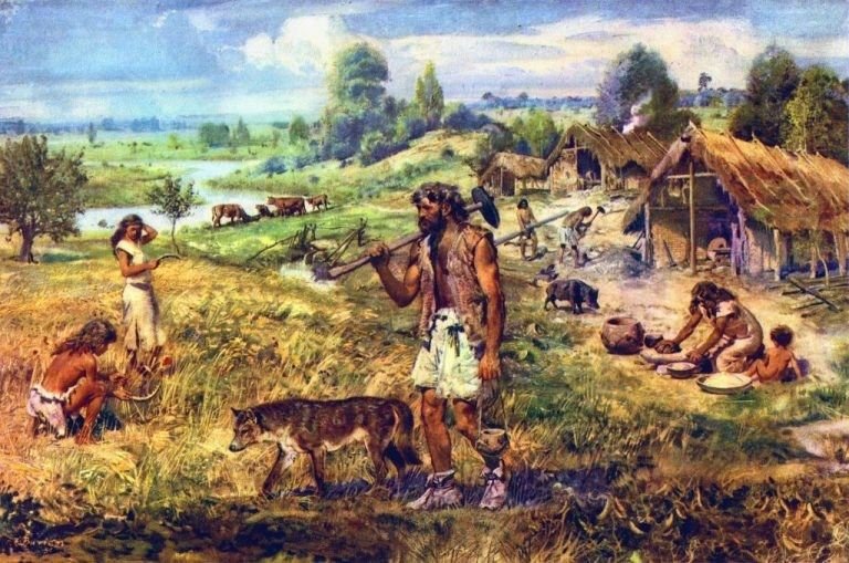 During the New Stone Age, humans started to form small villages ...