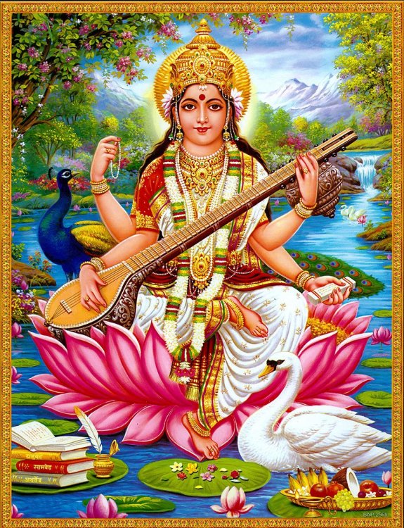 Goddess Saraswati - Poster in 2020 | Saraswati goddess, Saraswati ...