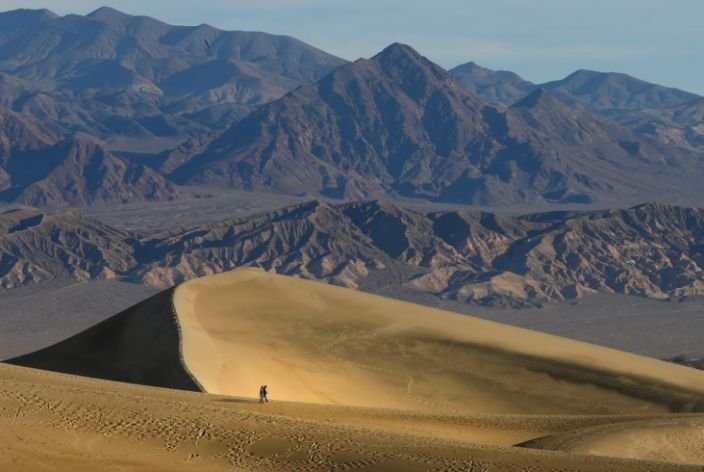 The Mesquite Flat Sand Dunes in Death Valley National Park. The temperature recorded Sunday could be among the top three highest temperatures ever measured in Death Valley. <span class="copyright">(Mark Boster / Los Angeles Times)</span>