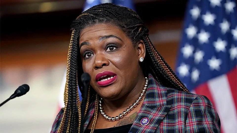 Rep. Cori Bush&#xa0;(D-Mo.) addresses reporters during a press conference on Wednesday, December 8, 2021 about a resolution condemning Rep. Lauren Boebert&#39;s (R-Colo.) use of Islamaphobic rhetoric and removing her from her current committee assignments.
