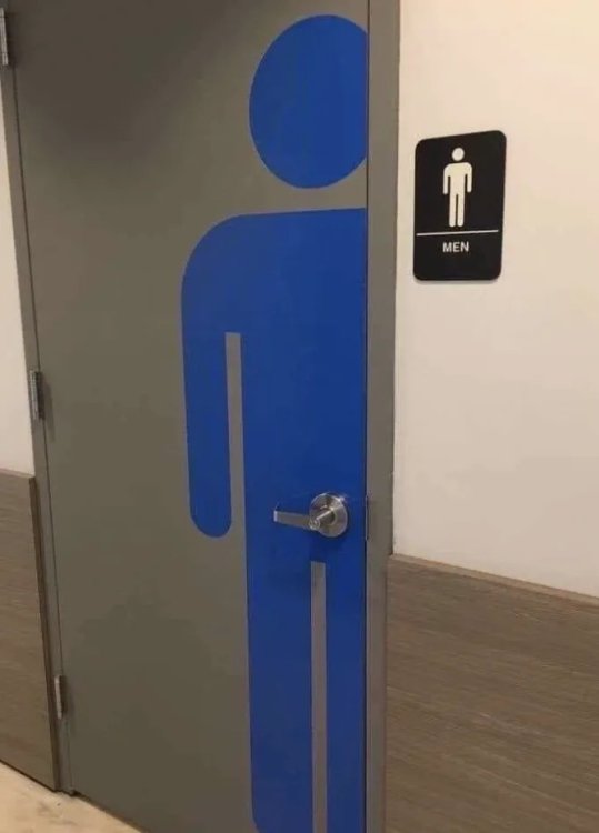 A doorknob strategically placed where the male genitalia should go