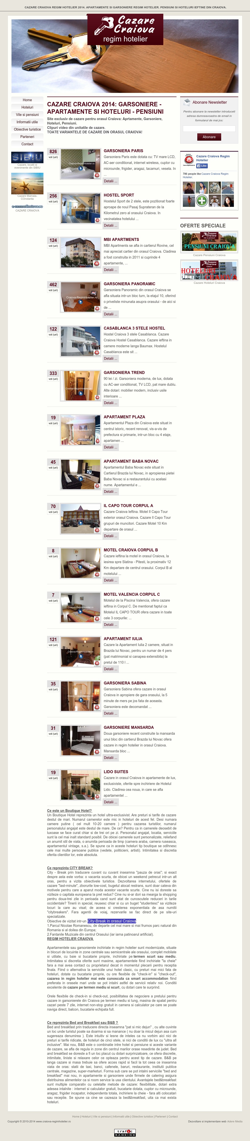 Craiova regim hotelier 