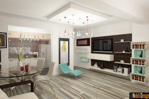 Amenajare cu design interior pentru apartament cu 3 camere