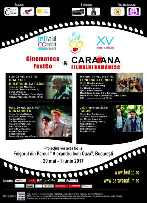 Seri cu proiecţii de film românesc, oferite de  Cinemateca festCO & Caravana filmului românesc