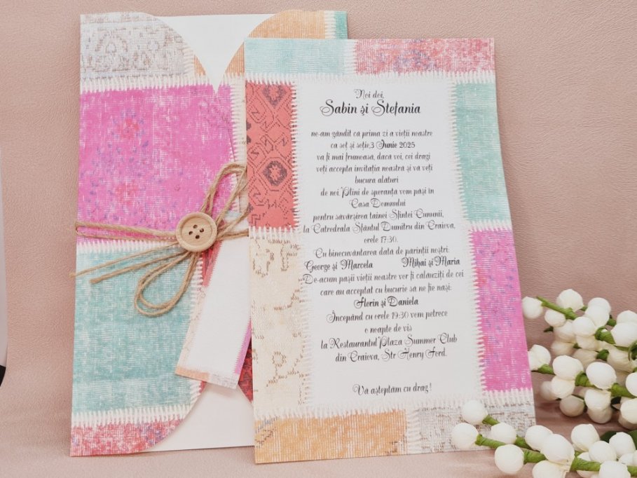 Invitatii de nunta rustice de la Lux-Cards