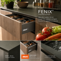 FENIX, HPL compact și feronerie Blum pentru mobilier