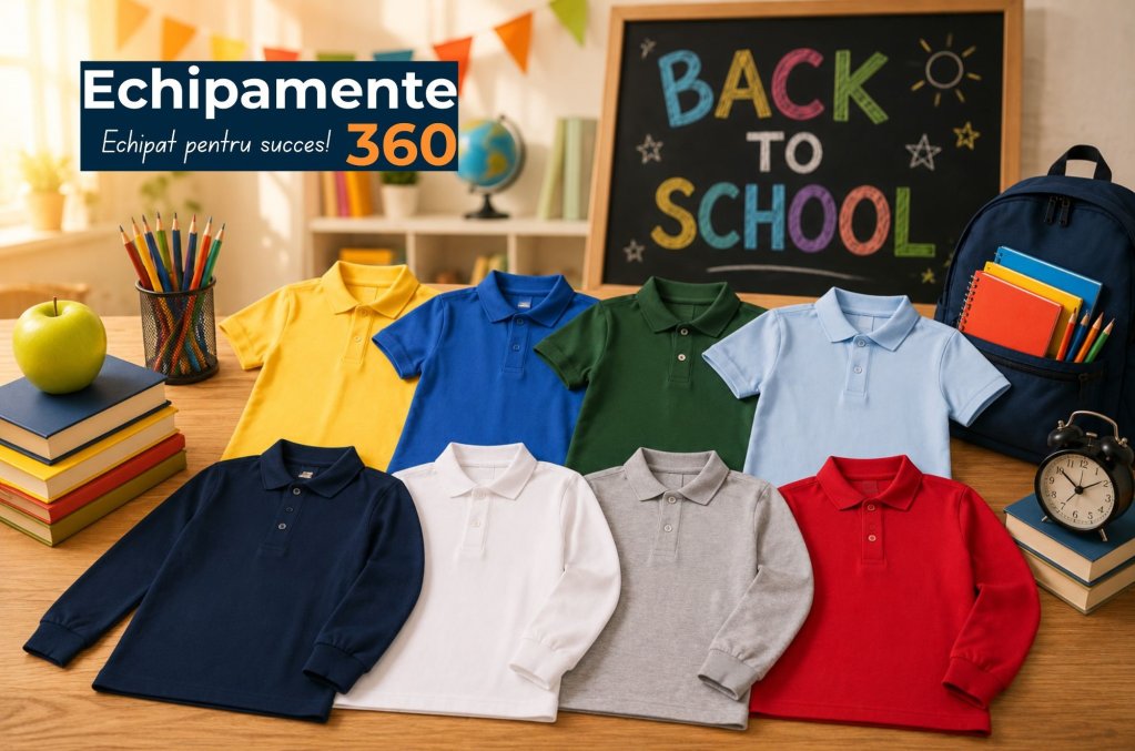 Back to School cu tricouri polo pentru copii de la Echipamente360.ro