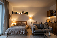mood-lighting-in-garsoniere-mici Mood lighting în garsoniere mici: lumina care atinge obiectele, nu golul din mijloc