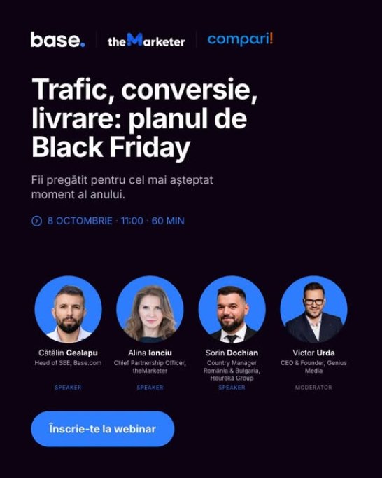 Operaţiunea Black Friday, moderator Victor Urda. Descoperă super planul pentru cel mai tare eveniment de vânzări din an