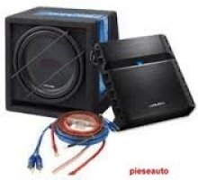Subwoffer Alpine SBG-844BR + Amplificator Alpine PMX-T320 + Kit cabluri Bull Audio 10mm