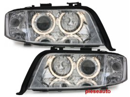 Faruri AUDI A6 01-03 pozitie angel eyes chrom